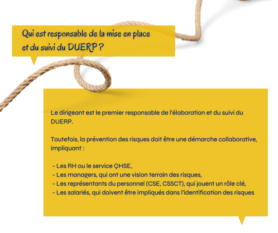 DUERP : Qui est responsable de sa mise en place et du suivi